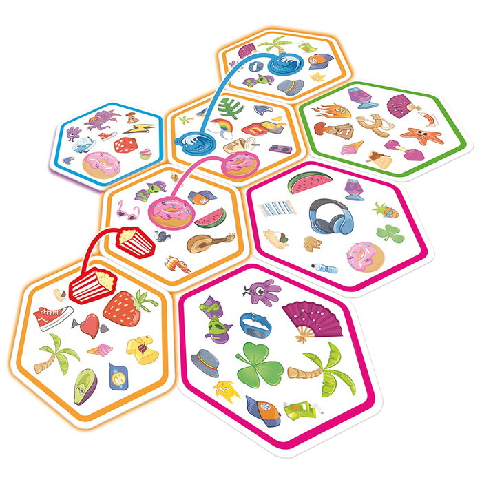 Asmodee Dobble Connect - Jeu de cartes familial d'observation et de rapidité - Version Espagnol - Référence DOB4C07ES