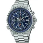 Casio EDIFICE - Montre homme analogique en acier inoxydable gris, mouvement quartz, verre minéral, étanche 10 ATM (100 m)