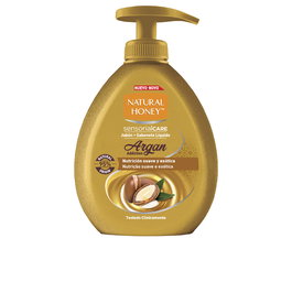 Natural Honey - Savon liquide pour les mains à l'huile d'argan et au miel naturel, nettoie et hydrate, parfum exotique, 300 ml, format dosateur