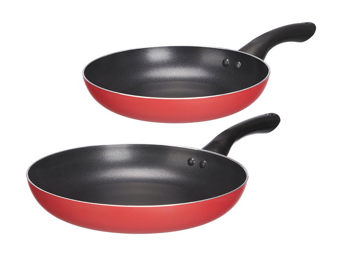 Kinvara Set de 2 Poêles en Aluminium Rouge 26x45x8.5 cm - Compatibles Induction et Lave-vaisselle (Set de 6)