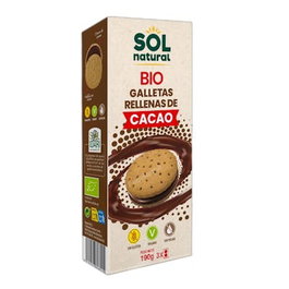 SOLNATURAL Galettes fourrées au cacao bio 190 g