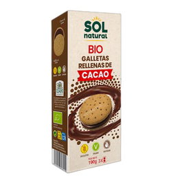 SOLNATURAL Galettes fourrées au cacao bio 190 g