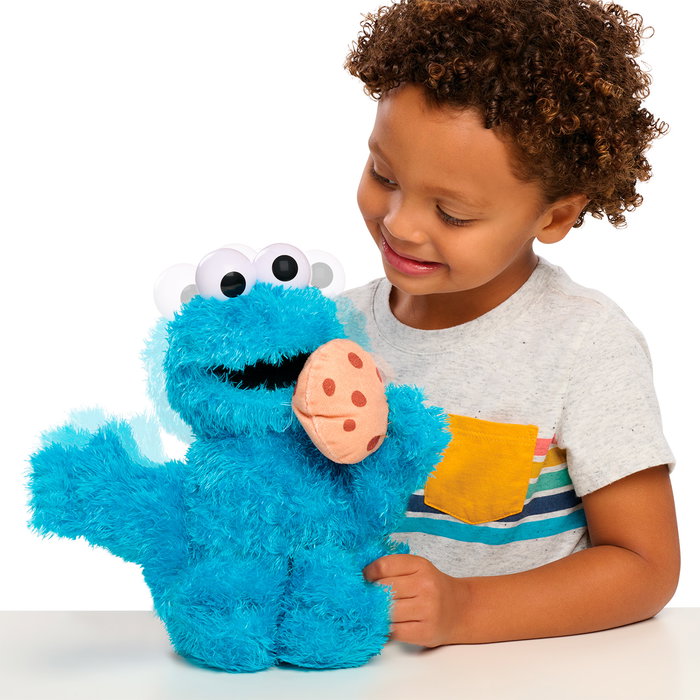 Just Play Peluche Cookie Monster Sesame Street 34 cm, peluche interactive avec sons, dès 18 mois
