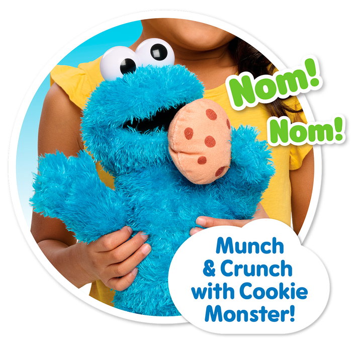 Just Play Peluche Cookie Monster Sesame Street 34 cm, peluche interactive avec sons, dès 18 mois