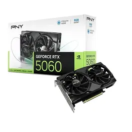PNY - Carte Graphique GEFORCE RTX 5060 - 8 Go GDDR6 - Double Ventilateur - DLSS 4 - Architecture NVIDIA Blackwell - Jusqu'à 8K
