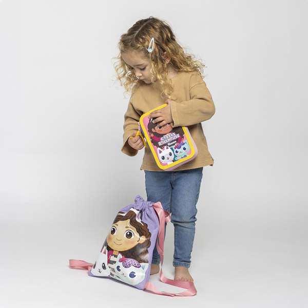 Cerdá Sac à dos scolaire Gabby's Dollhouse 27 x 33 x 1 cm, couleur lilas, pour enfants de 2 à 8 ans