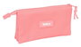 Safta Portatodo Triple F.C.Barcelona Chica Coral, Porte-tout triple, FC Barcelone, modèle Chica Coral, 22 x 12 x 3 cm