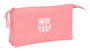 Safta Portatodo Triple F.C.Barcelona Chica Coral, Porte-tout triple, FC Barcelone, modèle Chica Coral, 22 x 12 x 3 cm