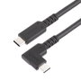 Startechcom Câble USB-C 0,5 m USB 3.2 Gen 2, 100W, Connecteur coudé, Noir