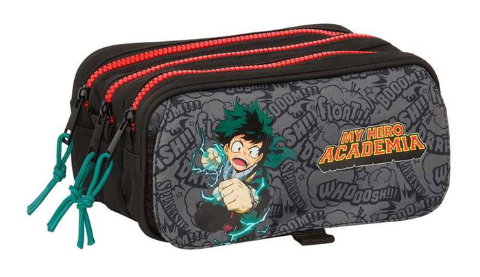 Safta Tri-Organisateur Triple Big My Hero Academia, Porte-tout, 21.5 x 10 x 8 cm, Âge recommandé 3 ans et plus