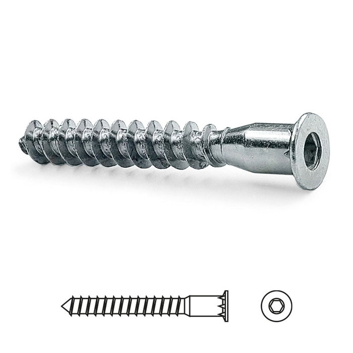 UCAFIX Vis autorroscante pour bois 5 x 50 mm, tête plate, zincée UCAFIX Vis autorroscante pour bois 5 x 50 mm, tête plate, zincée