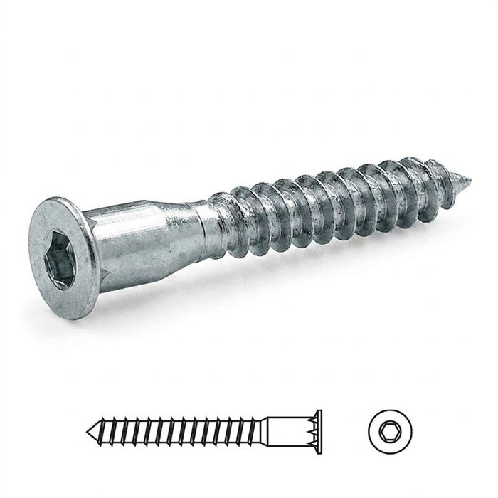 UCAFIX Vis autorroscante pour bois 5 x 50 mm, tête plate, zincée UCAFIX Vis autorroscante pour bois 5 x 50 mm, tête plate, zincée