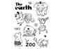 Innspiro Set de tampons acryliques Animaux Zoo 14x18cm