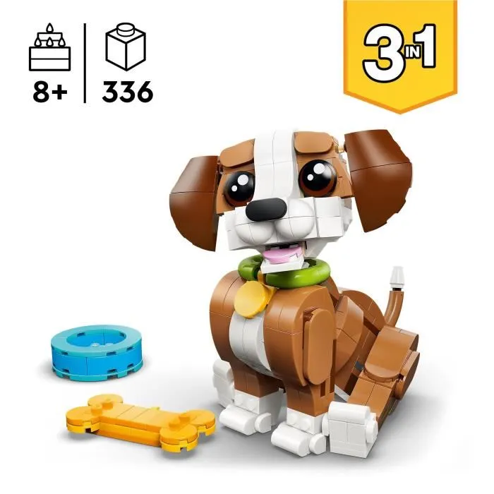 LEGO Creator 3-en-1 31382 Les Adorables Animaux : le Chiot Joueur - Jeu de Construction - Cadeau Enfant 8 Ans et Plus LEGO Creator 3-en-1 31382 Les Adorables Animaux : le Chiot Joueur - Jeu de Construction - Cadeau Enfant 8 Ans et Plus