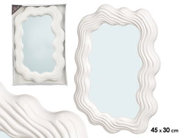 Giftdecor Miroir Plastique Forme Blanche 45x30 cm - Décoration Murale (Set de 12)