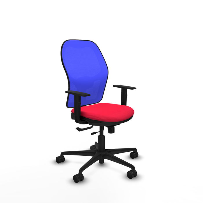 Chaise Jorquera Synchrone/Traslack tissu Rouge Maille Bleu Base en nylon noir Accoudoir 1D Sans appui-tête Roulettes 65mm nylon Chaise Jorquera Synchrone/Traslack tissu Rouge Maille Bleu Base en nylon noir Accoudoir 1D Sans appui-tête Roulettes 65mm nylon