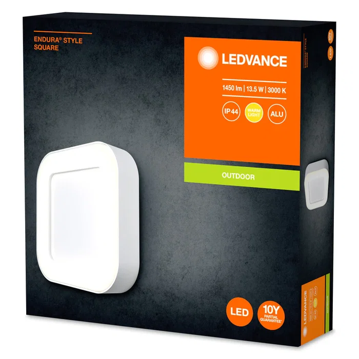 Ledvance Luminaria LED Endura Éclairage extérieur avec capteur, 13,5 W, 600 lm, 3000 K, angle 100°, IP44