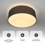 GSC Evolution Plafonnier LED Kasker en tissu Gris, 22W, réglable 3000K-6500K
