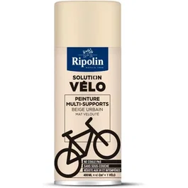 Ripolin Solution Vélo, Peinture Beige Urbain Mat 0.4 L, Multi-supports (Métal, Bois, Pierre), Sans Couche d'Apprêt, Résiste aux UV et Intempéries, Intérieur/Extérieur