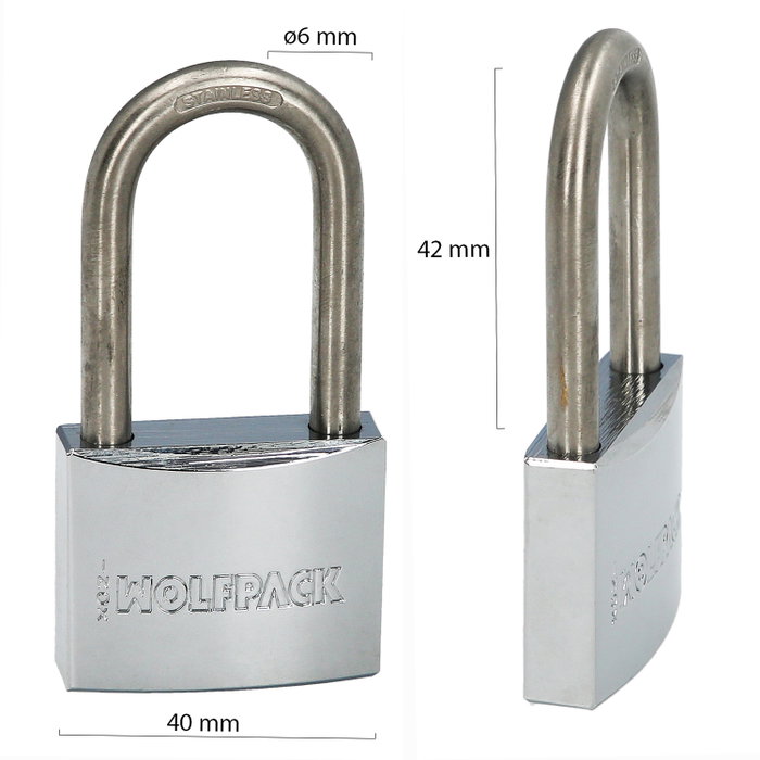WOLFPACK LINEA PROFESIONAL Cadenas Inoxydable Arco Largo 40mm