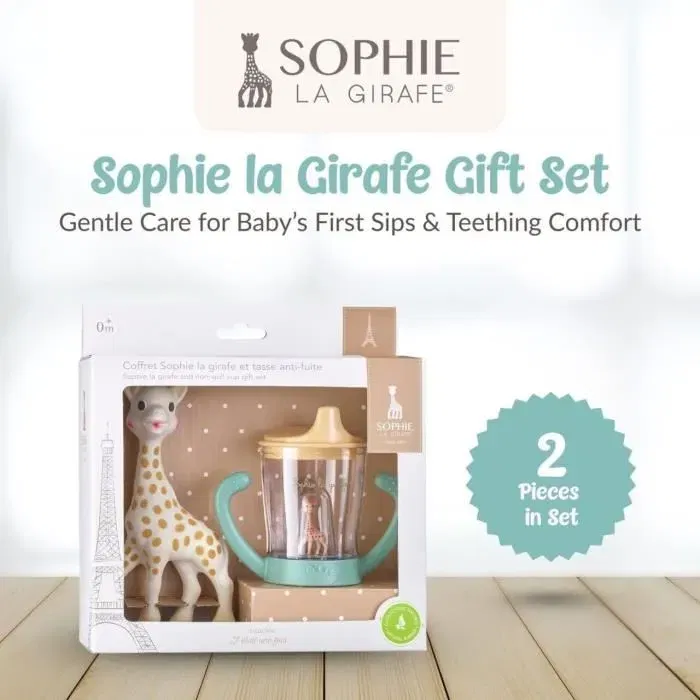 Sophie La Girafe Tasse Anti-Fuite Bébé - Apprentissage de la Boisson sans BPA, Poignées Ergonomiques, Compatible Lave-Vaisselle