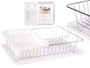 KINVARA Égouttoir plat blanc avec plateau et panier