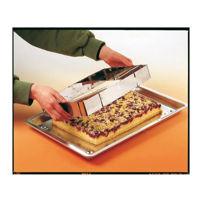 ZENKER Smart Pastry - Lot de 2 cercles pâtisserie réglables (cercle extensible 15-30 cm et cadre rectangulaire 27,5x18,5 à 52x34 cm), acier inox antiadhésif