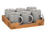 Vessia Mug Jarre Gris 330 ml Céramique Brillant 11x10x8 cm (Set de 24)