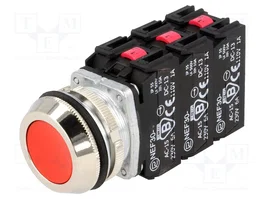PROMET Commutateur bouton-poussoir rouge 30mm 3 NC + 3 NO