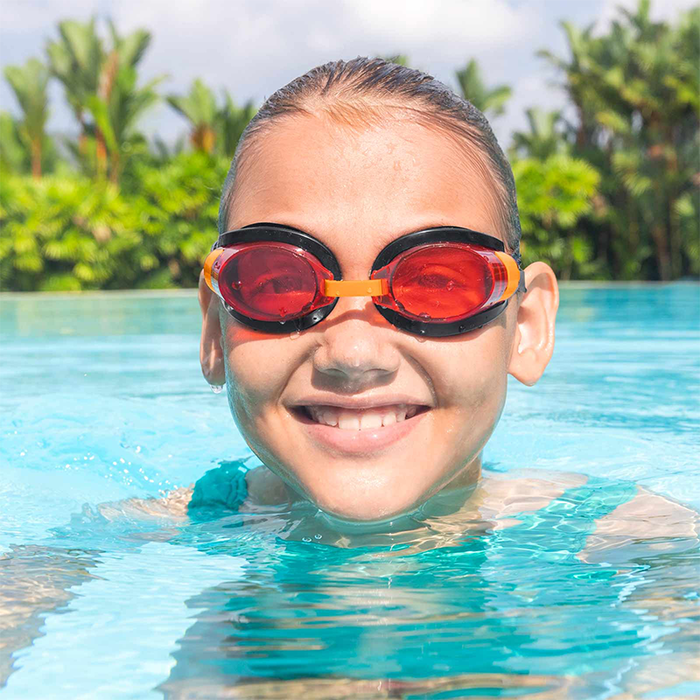 Bestway 21096 - Set de Natation 3 Pièces avec Gafa, Corne en Silicone et Sangle pour Enfants +7 Ans - Plage et Piscine