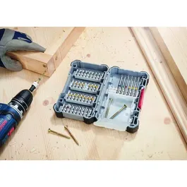 Bosch Professional Embouts de tournevis 2607017464 - 40 pièces en acier S2 - Coffret modulaire à code couleur