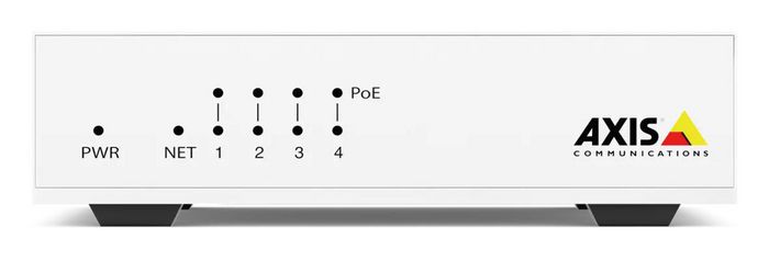 Axis D8004 - Switch PoE Non-Managé 4 ports 10/100 Mbit/s - Conforme PoE+ 802.3af/at - Boîtier métal compact - Budget électrique 60W