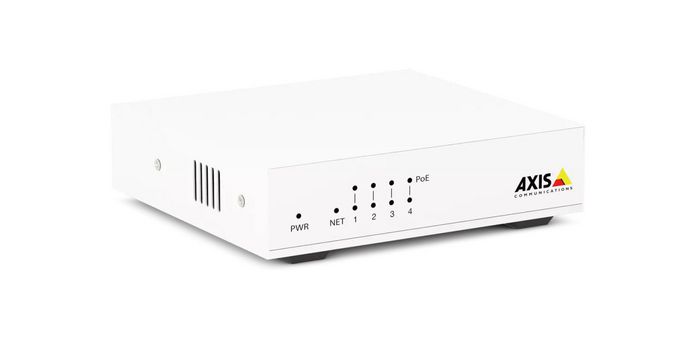Axis D8004 - Switch PoE Non-Managé 4 ports 10/100 Mbit/s - Conforme PoE+ 802.3af/at - Boîtier métal compact - Budget électrique 60W