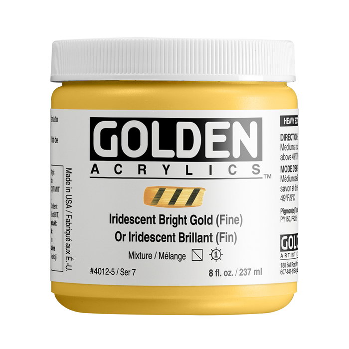 Golden Peinture Acrylique Heavy Body Or Brillant Iridescent (Fin) 237 ml Golden Peinture Acrylique Heavy Body Or Brillant Iridescent (Fin) 237 ml