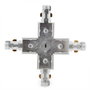 Connecteur X pour spots LED sur rail biphasé blanc