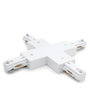 Connecteur X pour spots LED sur rail biphasé blanc