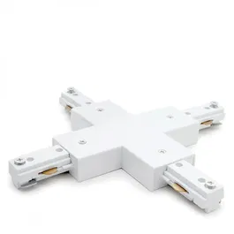 Connecteur X pour Rail Bifasique Blanc Compatible Spots LED