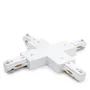 Connecteur X pour Rail Bifasique Blanc Compatible Spots LED