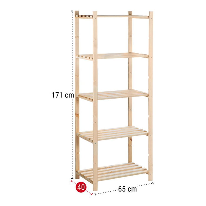 Étagère Astigarraga Natura 171 x 65 x 40 cm Naturel Bois Marron Pin