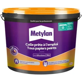 Metylan Colle 4,5 kg Prêt à l'Emploi - 2958245 - Pour tous papiers peints (vinyles, intissés) - Adhérence haute et facile à appliquer