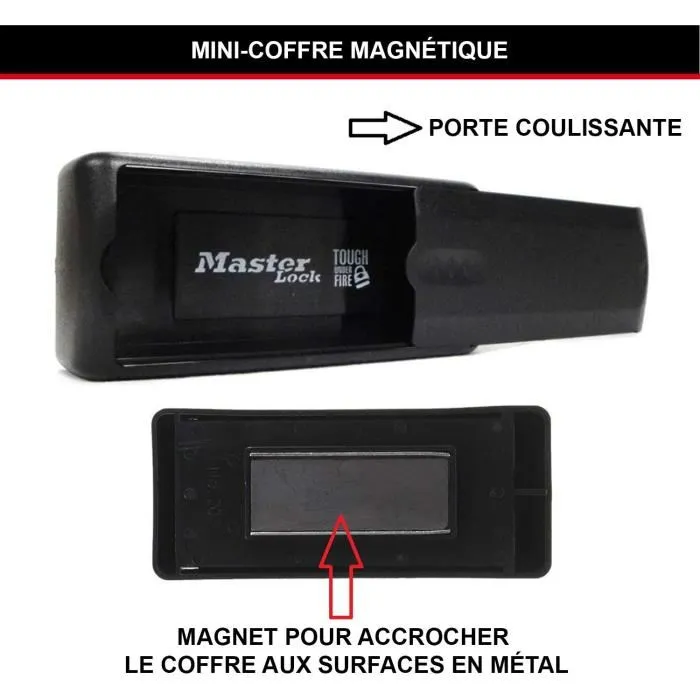 Master Lock Boîte à Clés Magnétique 207EURD - Solide et Anti-Corrosion - Pour Rangement et Sécurité des Clés de Voiture