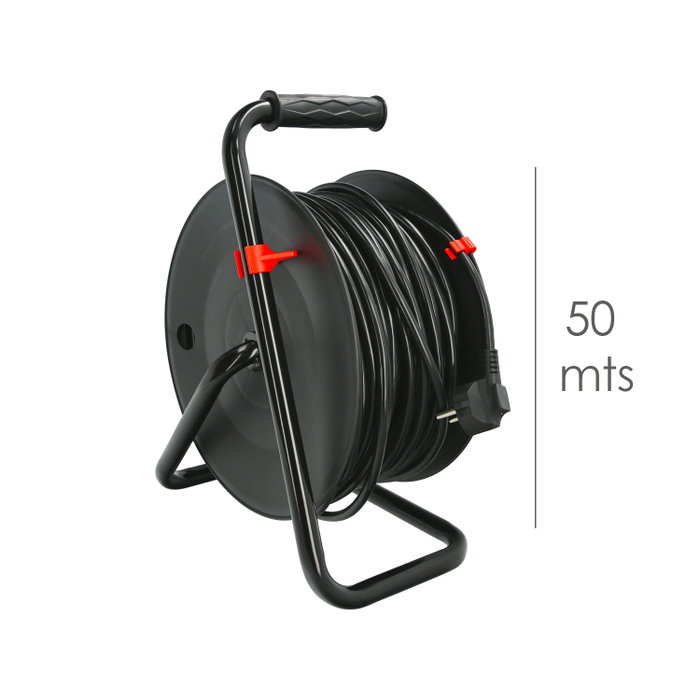 WOLFPACK LINEA PROFESIONAL Enrouleur industriel 50 mètres 3x1,5 mm avec réarmement WOLFPACK LINEA PROFESIONAL Enrouleur industriel 50 mètres 3x1,5 mm avec réarmement