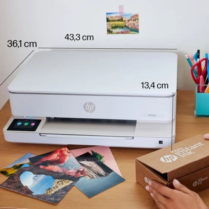 HP Envy 6110e - Imprimante tout-en-un jet d'encre couleur avec WiFi, copie, scan - Compatible HP+ avec 3 mois d'Instant Ink inclus