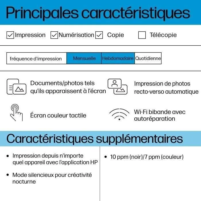 HP Envy 6110e - Imprimante tout-en-un jet d'encre couleur avec WiFi, copie, scan - Compatible HP+ avec 3 mois d'Instant Ink inclus
