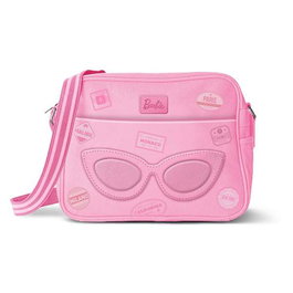 Barbie - Sac bandoulière Fashion Petite Travel en PVC - Dimensions 10 x的生17 x 25 cm - Rose - Mattel - Karactermania
