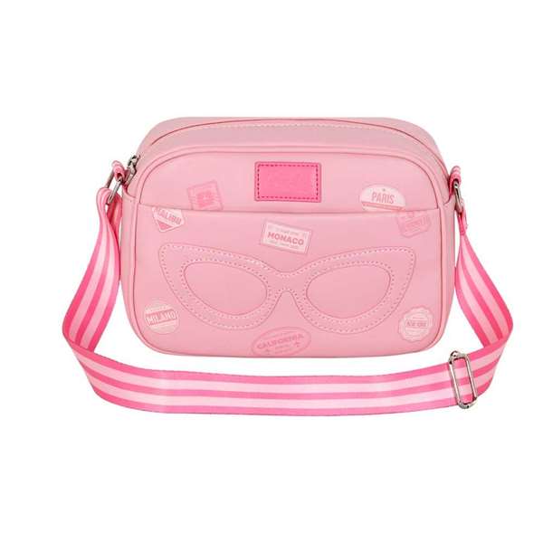 Barbie - Sac bandoulière Fashion Petite Travel en PVC - Dimensions 10 x的生17 x 25 cm - Rose - Mattel - Karactermania