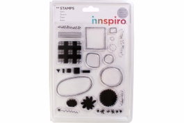 Innspiro Set de tampons acryliques Marcos et décoration n° 2 14x18cm