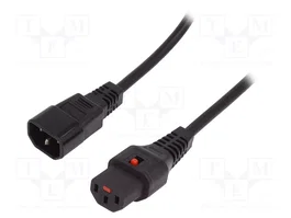 IEC LOCK Câble d'alimentation H05VV-F IEC C13/C14 1,5m noir