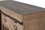 GINER Y COLOMER - Buffet industriel 3 tiroirs et 1 porte coulissante en bois de manguier et métal finition naturel - Dimensions tiroir: 14x29 cm