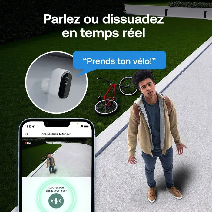 Arlo Essential 3 2K Extérieur 2 Caméras Surveillance - Pack 2 Caméras